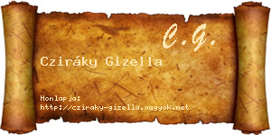 Cziráky Gizella névjegykártya